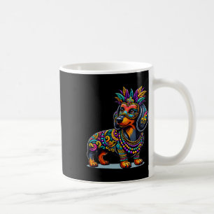 Taza De Café Mardi Gras Dachshund Perros Máscara Carnaval Festi
