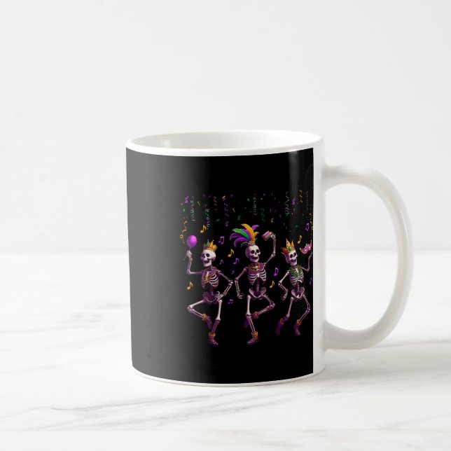 Taza De Café Mardi Gras Dancing Skeleton Funny 1 (Derecha)