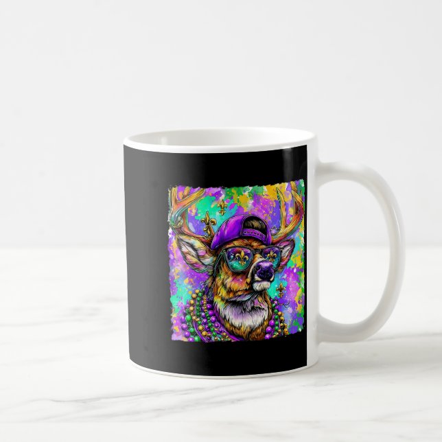 Taza De Café Mardi Gras Deer Buck Hunting New Orleans Camo Men  (Derecha)