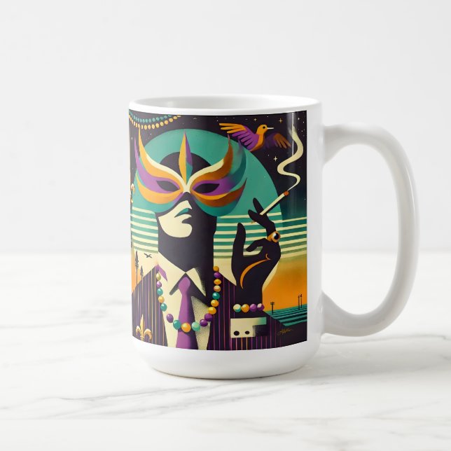 Taza De Café Mardi Gras El hombre fumador (Derecha)