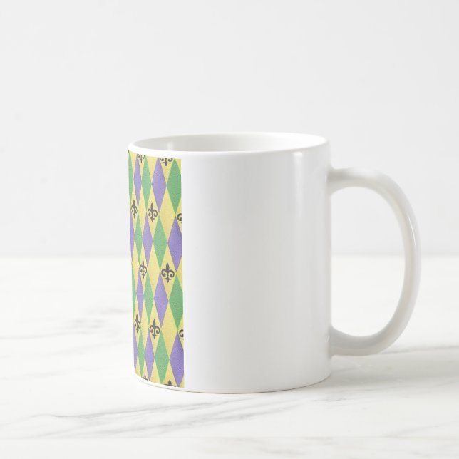 Taza De Café Mardi Gras Harlequin Fleur De Lis (Derecha)