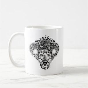 Taza De Café Mardi Gras Jester b/w