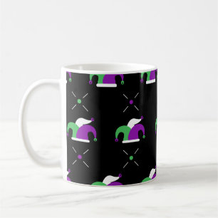 Taza De Café Mardi Gras Jester Gorra Pattern Mug
