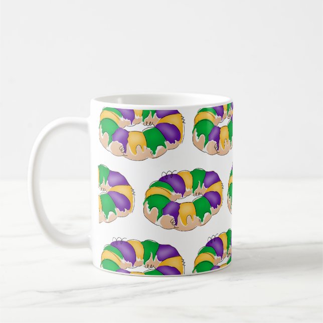 Taza De Café Mardi Gras King Cake Mug (Izquierda)