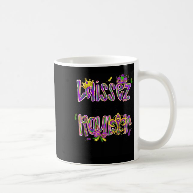 Taza De Café Mardi Gras Laissez Les Bon Temps Rouler Beads Fleu (Derecha)
