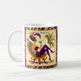 Taza De Café Mardi Gras Martini futurista de mediados de siglo