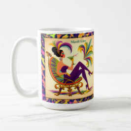 Taza De Café Mardi Gras Martini futurista de mediados de siglo
