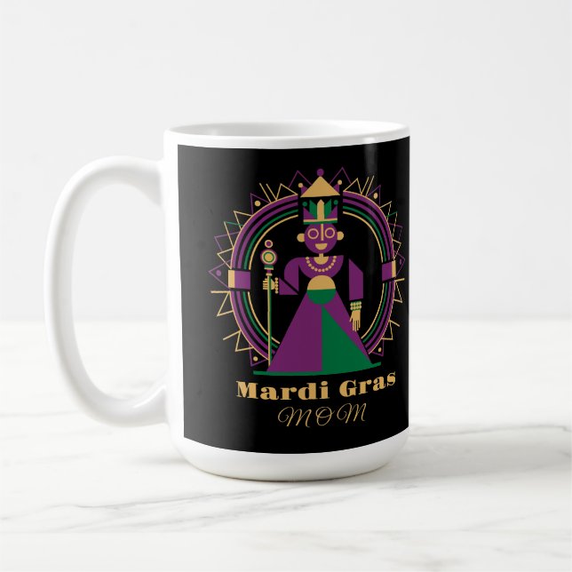 Taza De Café Mardi Gras Mom 2026 Queen (Izquierda)