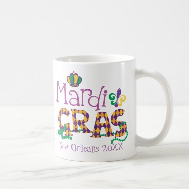 Taza De Café Mardi Gras personalizada (Derecha)