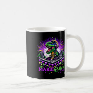 Taza De Café Mardi Grawr Trex Dino Dj Costume Niños Pequeños