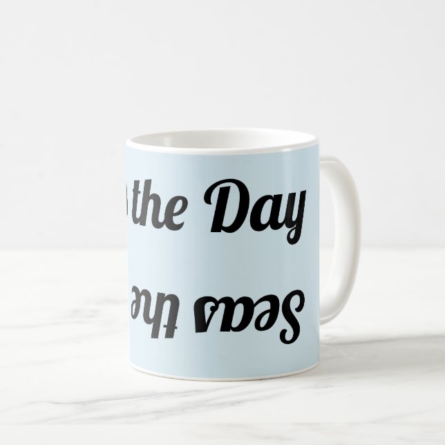 Taza De Café "Mares el día" boca abajo y atrás MUG (Anverso derecho)