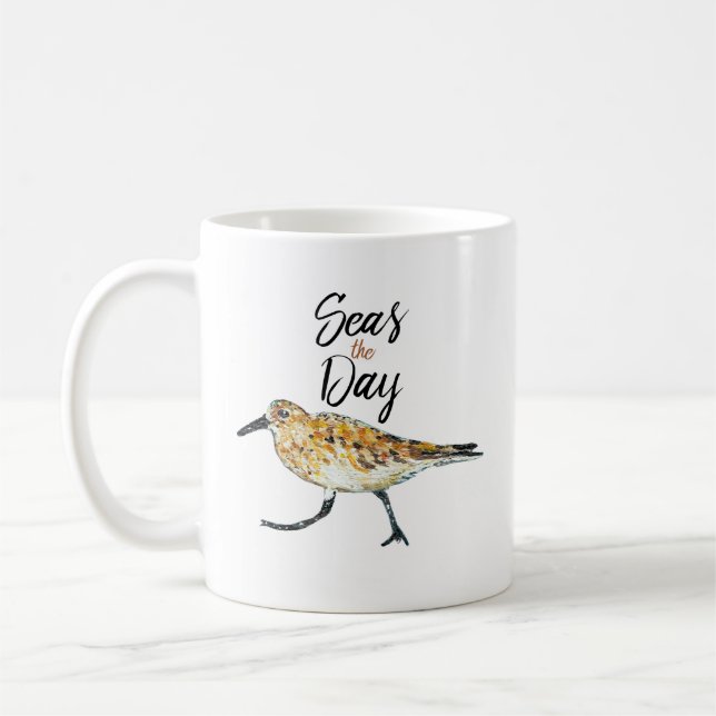 Taza De Café Mares El Día Del Sandpiper Mug (Izquierda)