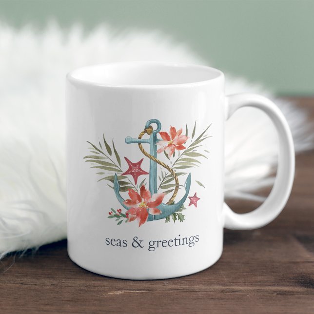 Taza De Café Mares y saludos | Navidades náuticos (Subido por el creador)