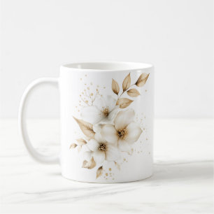 Taza De Café Marfil Floral Coffee Mug