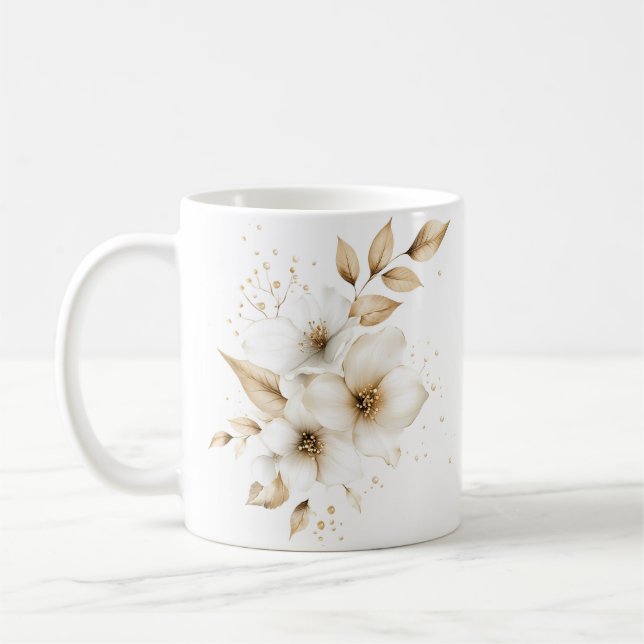 Taza De Café Marfil Floral Coffee Mug (Izquierda)
