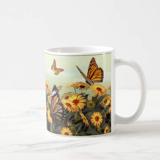 Taza De Café Margarita de la mariposa (Derecha)