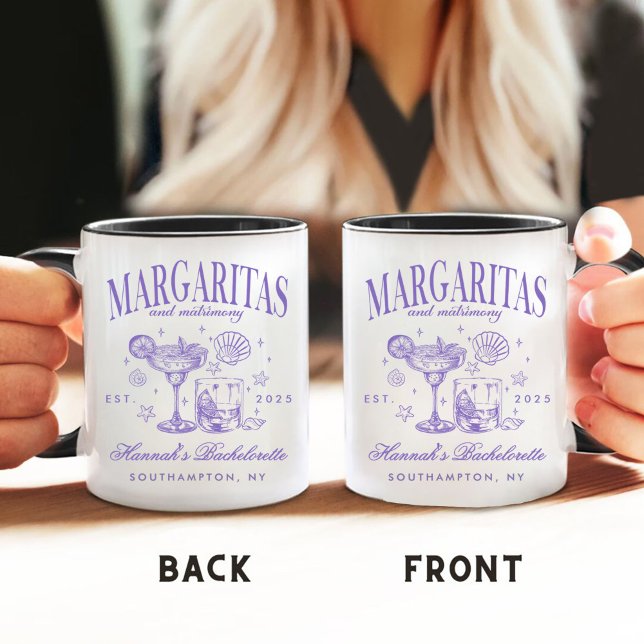 Taza De Café Margaritas modernas retro y barca rayada de madure (Subido por el creador)