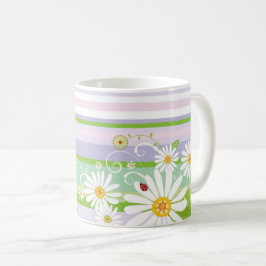 Taza De Café Margaritas y Mariposas de Pastel – Prado de Verano