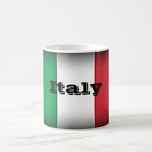 Taza De Café Margen oscuro de la bandera de Italia (Centro)