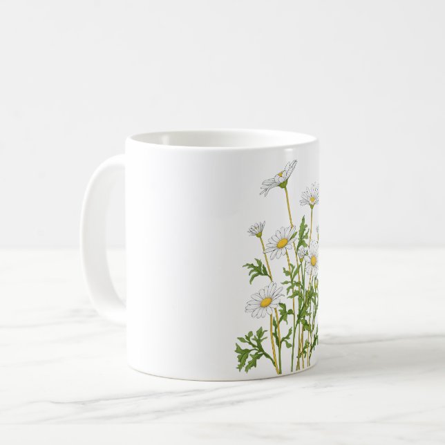 Taza De Café Marguerite blanco Daisy (Anverso izquierdo)