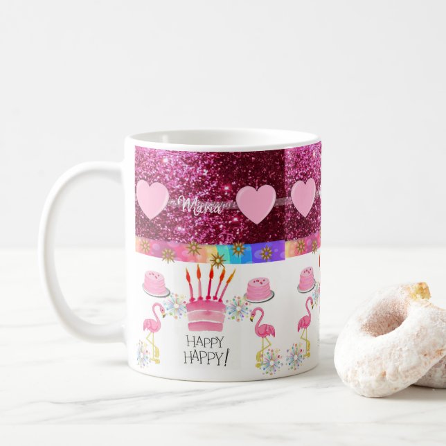 Taza De Café Maria Mug Happy Birday Mug (Con donut)