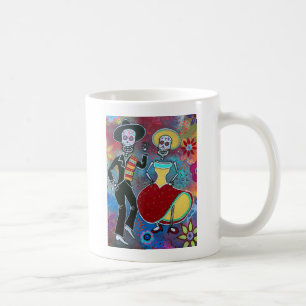 TAZA DE CAFÉ MARIACHI DE DIA DE LOS MUERTOS BAILAR