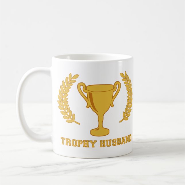 Taza De Café Marido de oro feliz del trofeo (Izquierda)