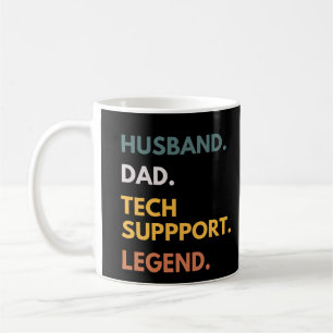 Taza De Café Marido Papá Leyenda de Apoyo Tecnológico Funny Dad