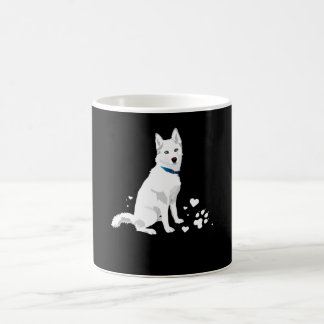 Taza De Café Marihuana Siberiana Blanca Cute - Perro de nieve b