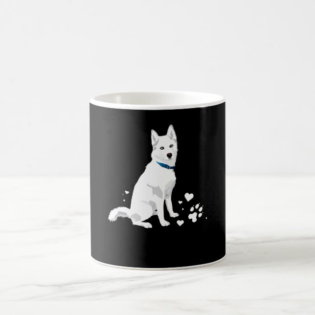 Taza De Café Marihuana Siberiana Blanca Cute - Perro de nieve b (Centro)