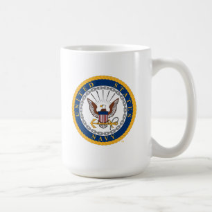 Taza De Café Marina de Estados Unidos   Emblema naval
