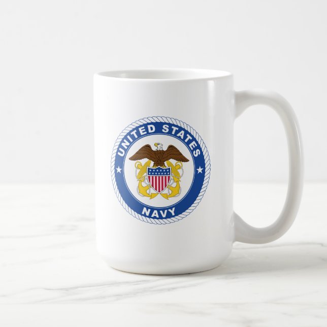 Taza De Café Marina de Estados Unidos | Oficial Escudo (Derecha)