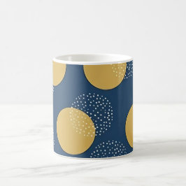Taza De Café Marina moderna y lunares dorados