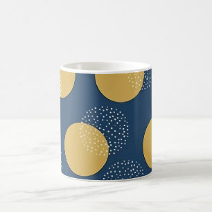 Taza De Café Marina moderna y lunares dorados