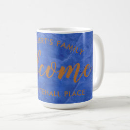 Taza De Café Marina moderna y nombre y dirección personalizados
