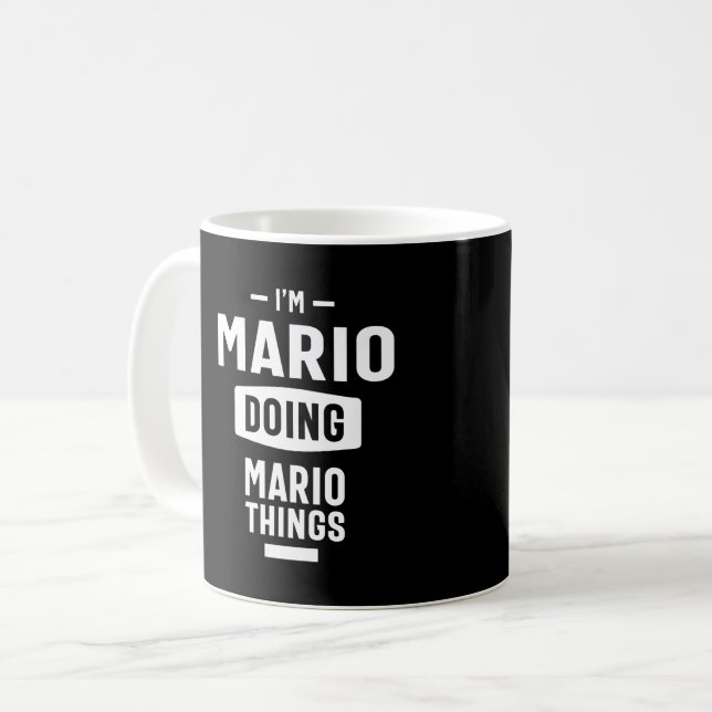 Taza De Café Mario Nombre Personalizado Regalo de cumpleaños (Anverso izquierdo)