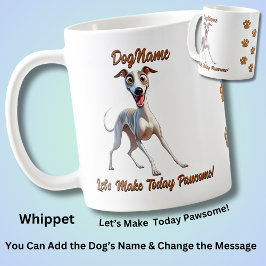 Taza De Café Marioneta, Añadir nombre de perro, cambiar texto