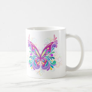 Taza De Café Mariposa abstracta colorida