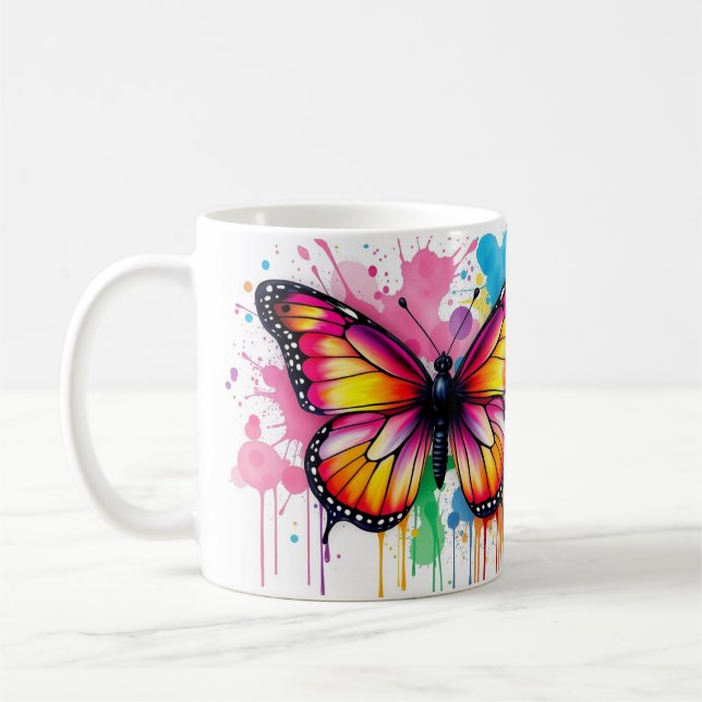Taza De Café Mariposa acuarela (Izquierda)