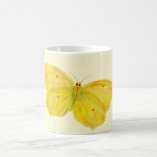 Taza De Café Mariposa amarilla Frecuente Brillo volando