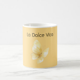 Taza De Café Mariposa Amarilla La Dolce Vita (la buena vida)