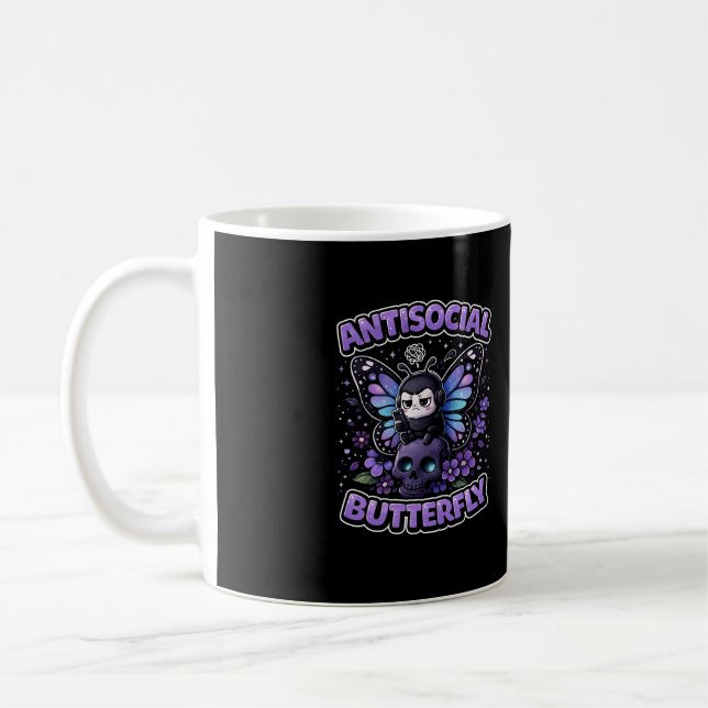 Taza De Café Mariposa Antisocial (Izquierda)