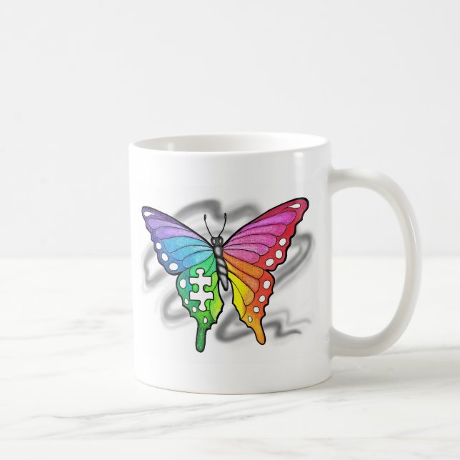 Taza De Café Mariposa arcoiris (Derecha)