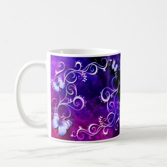 Taza De Café Mariposa Art 3 Mug (Izquierda)