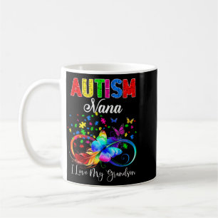 Taza De Café Mariposa Au Nana Ama a Mi Nieto Suprt Autista