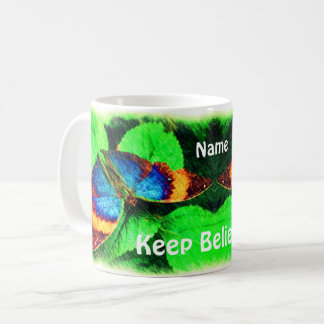 Taza De Café Mariposa Azul cree palabras Inspiradoras
