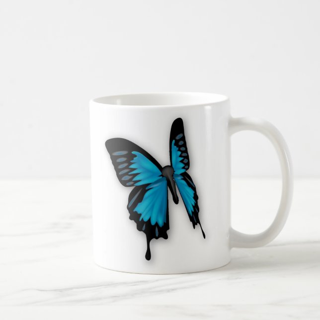 Taza De Café Mariposa azul de Hued Brighly (Derecha)