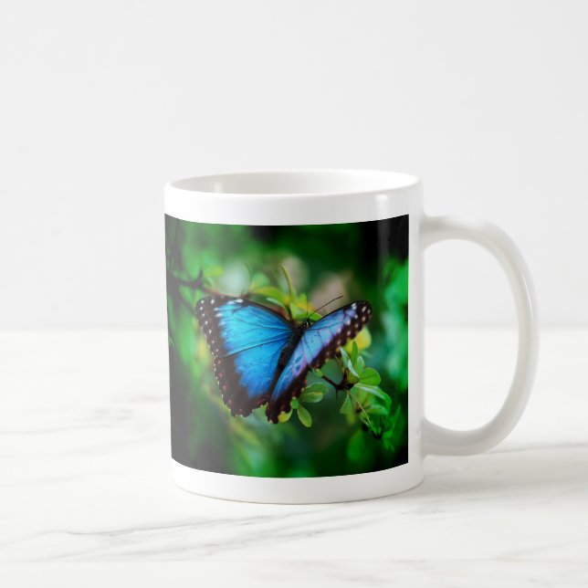 Taza De Café Mariposa azul de Morpho (Derecha)