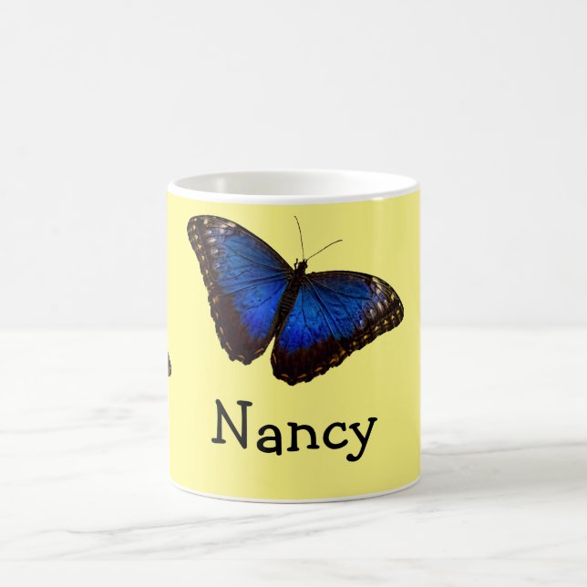 Taza De Café Mariposa azul de Morpho personalizada (Centro)