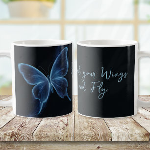 Taza De Café Mariposa azul expande tus alas y vuela